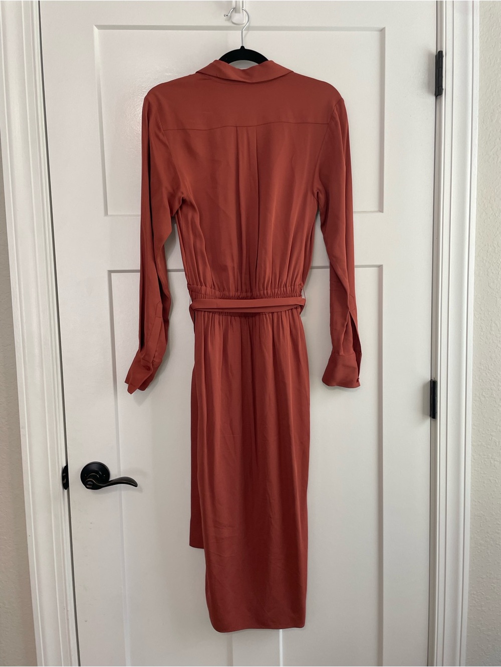 Reiss Rust-Brown Midi Shirt Dress - Picture 11 of 11